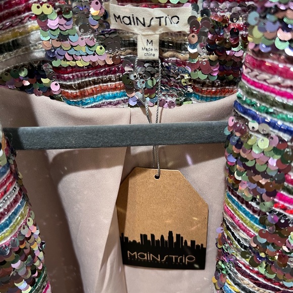 Gorgeous sequin main strip blazer nwt medium - Picture 3 of 5